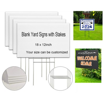 Blank Yard Signs with Stakes