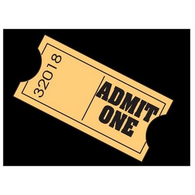 Admit One Ticket Rectangle Metal Photo Magnet (2"x3")