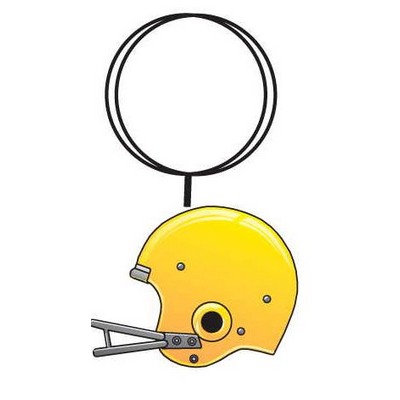 Football Helmet Key Chain w/Clear Mirrored Back (2 Square Inch)