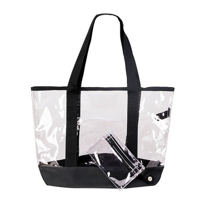 Large Clear Tote Bag W/ Coin Purse & Slip Front Pocket