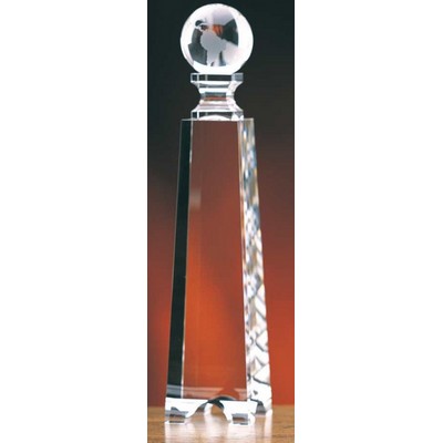 Globe Gate Tower Optic Crystal Award (2½"x11")