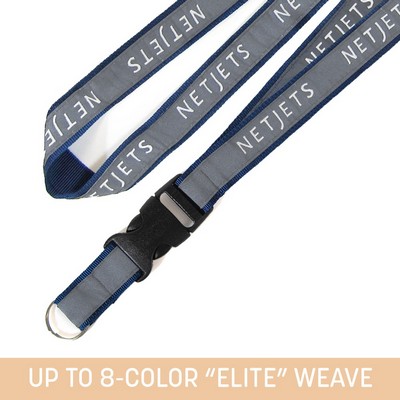 1" Woven Detachable Lanyard w/ Split Ring - "Elite" Weave