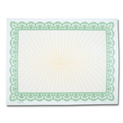 8½" x 11" Blank Certificate Border (Green)