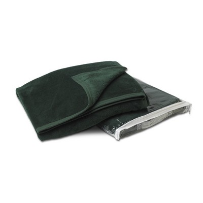 Hunter Green Coral Fleece Throw Blanket