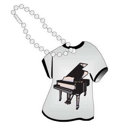 Piano Promotional T Shirt Key Chain w/ Black Back (4 Square Inch)