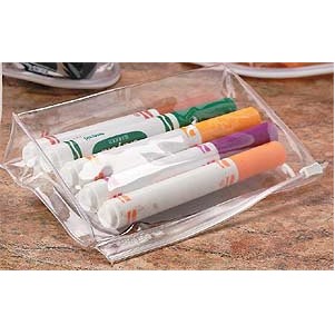 Vinyl Bag w/Sliding Plastic Closure & Heat Sealed Seams (8"x6"x1 1/2")