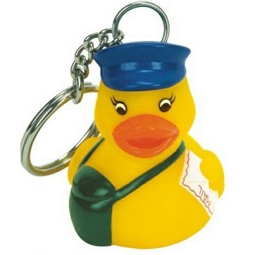 Rubber Mailman Duck Key Chain©