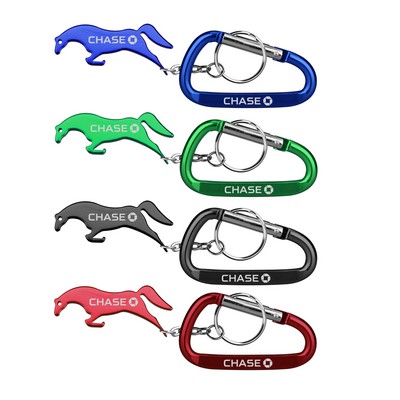 Horse Shape Bottle Opener w/Key Chain & 7 Cm Carabiner