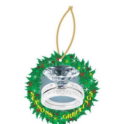 Diamond Ring Executive Wreath Ornament w/ Mirrored Back (3 Square Inch)