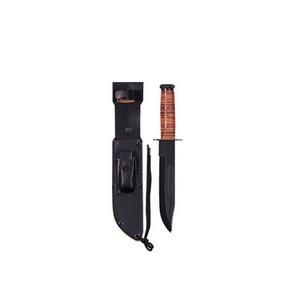 G.I. Style Marine Corps Combat Knife w/Leather Sheath