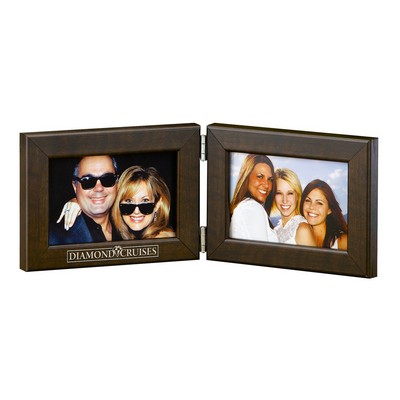 Brazilian Walnut Hinged Double 4" x 6" Frame - 1" Wide