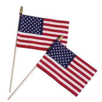 Cotton Stick Flag w/Spear Tip (8"x12")