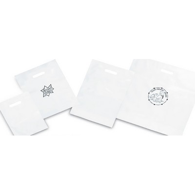 White Low Density Patch Handle Bag (12"x15")