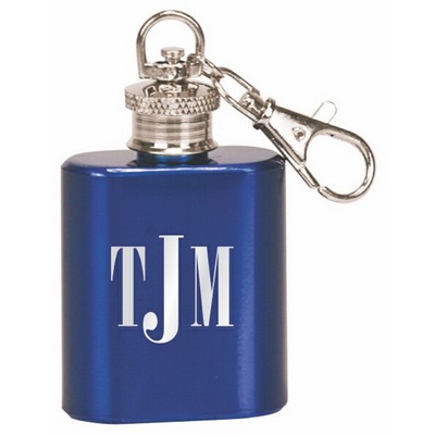 1 Oz. Gloss Blue Flask Key Chain