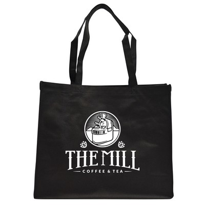 Non-Woven PP Black Shopper (19"x7"x16")