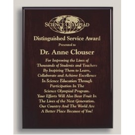 Piano Finish Rosewood Plaque (8" x 10")