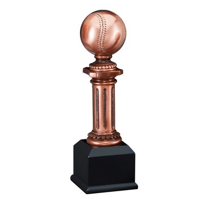 Baseball - Electroplated Bronze Resin Pedestal - 10 1/2" Tall