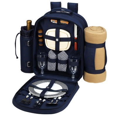 Picnic Backpack for Two with Blanket