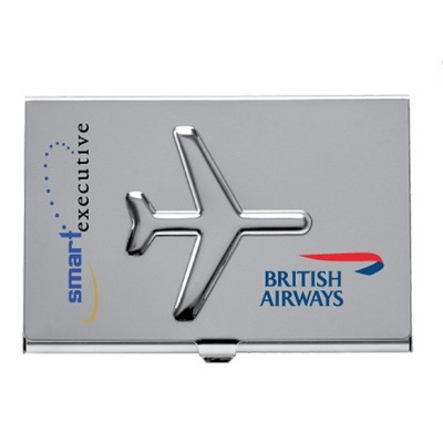 Metal Airplane Business Card Holder Case