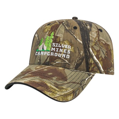 Two-Tone Camo Cap w/Visor Trim