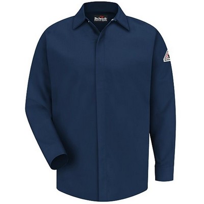 Bulwark™ Men's Concealed Gripper Pocketless Work Shirt - Navy Blue