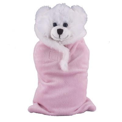 Soft Plush White Bear in Baby Sleep Bag Stuffed Animal