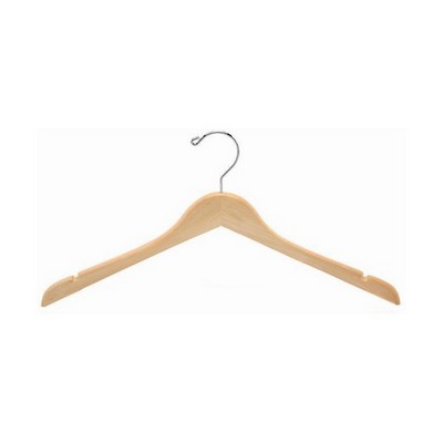 Flat Natural Wooden Dress Hanger