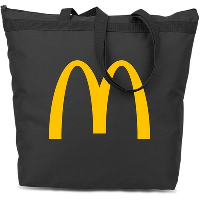 Large Tote Bag w/ Zipper - Black