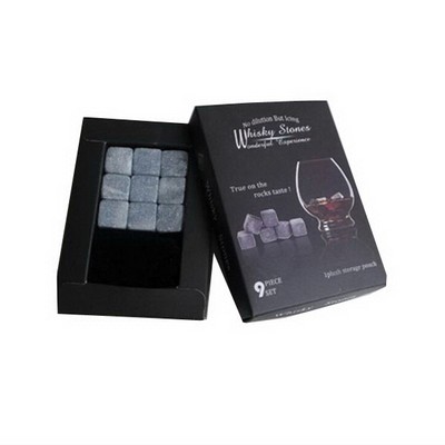 9 Piece Elegant Whiskey Ice Stones Set