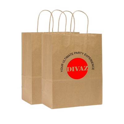 Recycled Natural Kraft Paper Shopping Bag 2C1S (10"x5"x13")