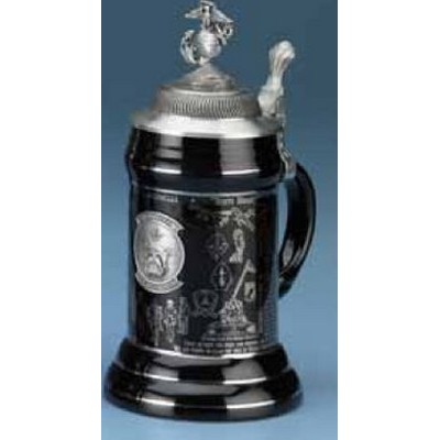 Military Stein Mug w/Custom Lid & Badge