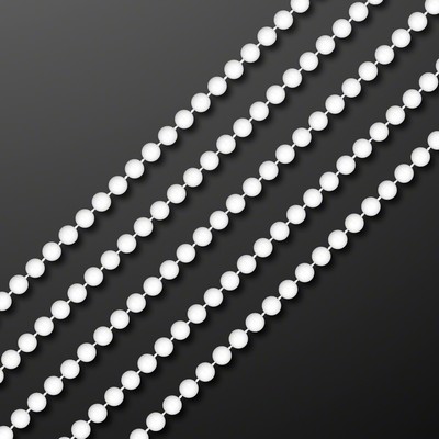 7mm 33" Round White Beads (Non-Light Up) - BLANK