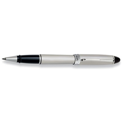 Luxury Line Aurora Ipsilon Silver All Chrome Cap & Barrel Satin Finish Rollerball Pen