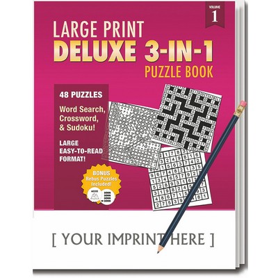 LARGE PRINT Deluxe 3-in-1 Puzzle Book Pack