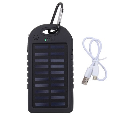 Black Waterproof Solar Power Bank