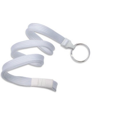 3/8" Breakaway Blank Lanyard w/Split Ring (White)