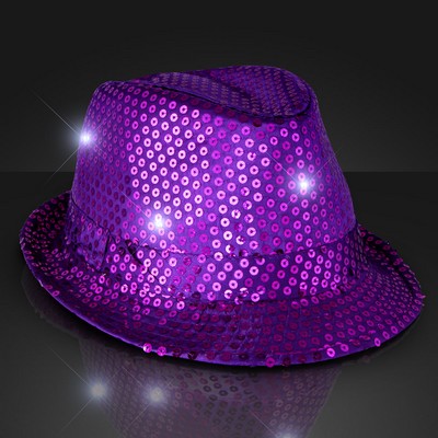 Shiny Purple Fedoras w/ Flashing Lights - BLANK