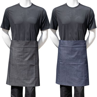 Chef Code 22" Denim Waist Apron with Large 3-section Pocket