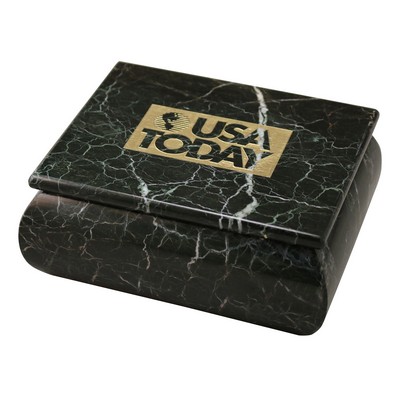 Black Zebra Marble Box with Hinged Lid