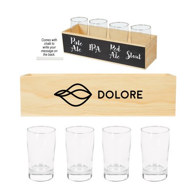 Drinking Glass Crate with Chalkboard Set