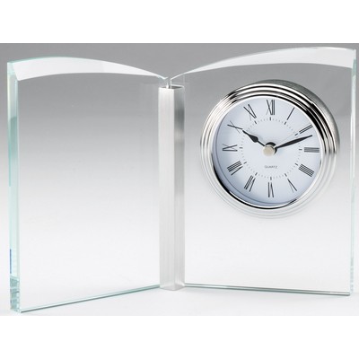 Crystal Book Clock, 7-1/4" x 5-1/4"H