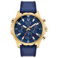 Bulova Men's Chronograph Watch with Leather/Silicone Strap