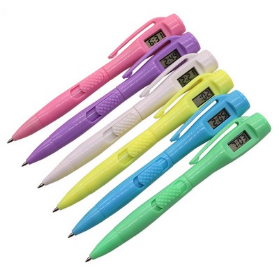 Plastic Pen with Digital Watch