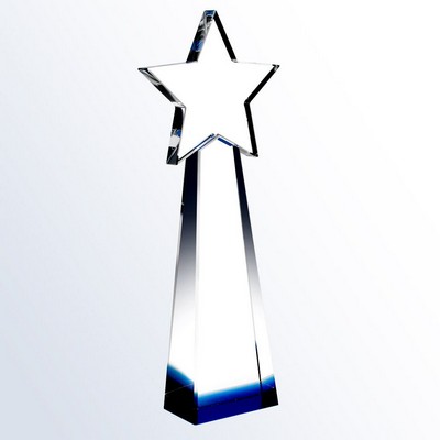 Blue Star Goddess Optic Crystal Award - Small