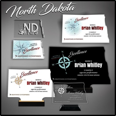 13" North Dakota Black Budget Acrylic Award