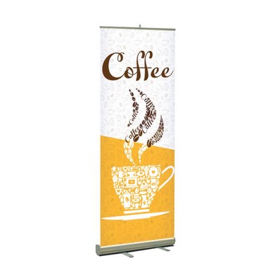 Coffee Pre Printed Premium Retractable Banner 33" x 80" - Design 2