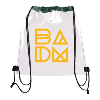 Clear Waterproof Stadium Drawstring Backpack