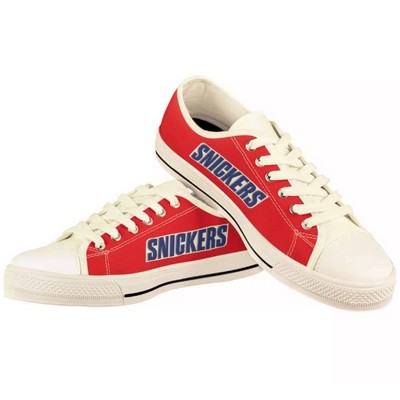 White Low Top Canvas Shoes with full color printing