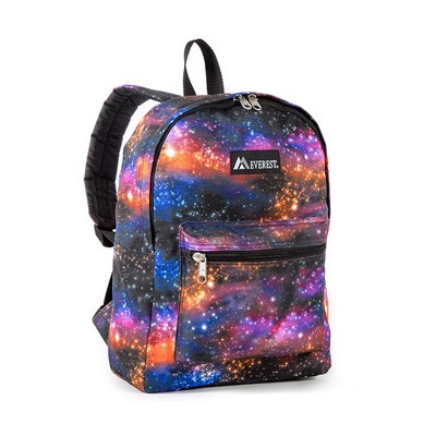 Everest Basic Pattern Backpack, Galaxy Black/Various