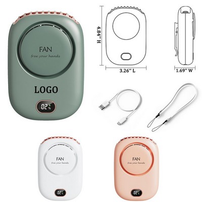 Portable Rechargeable Low-Noise Lanyard Fan